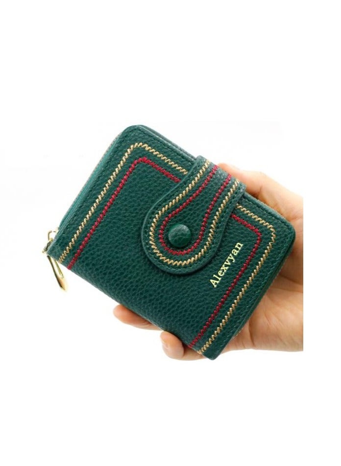 Alexvyan RFID Blocking Small Wallet with 12 Card Slot Women's Purse Female Hand Clutch Women/Ladies/Girls Wallets Card Holder and Organizer, Embroidery Finishing - Image 2