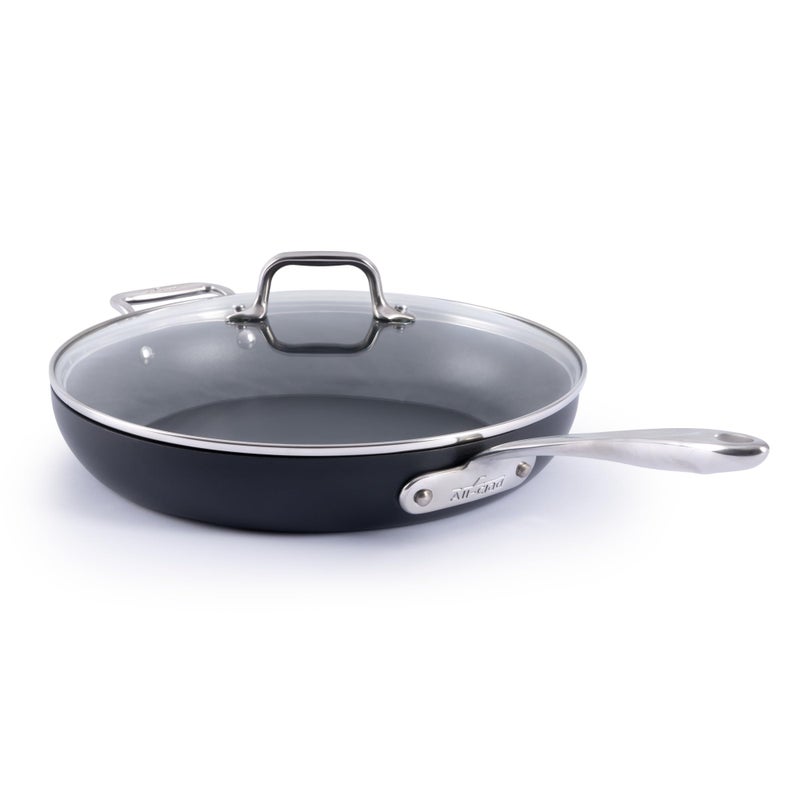 All-Clad HA1 Expert Nonstick 12-Inch Chef's Frying Pan with Tempered Glass Lid, Stay-Cool Ergonomic Handle, Dishwasher-Friendly, Oven-Safe Up to 350Â°F, Induction, Compatible with All Cooktops, Black - Image 1