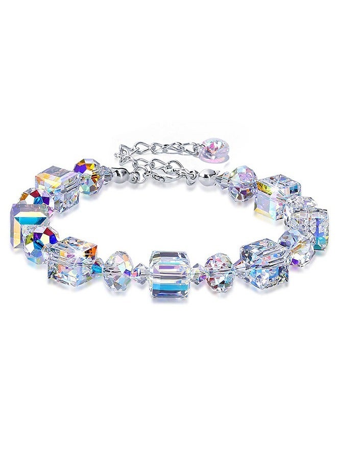 Beyond Block Crystals Design Bracelet, Anti Rust and Anti Fading Bracelet, Bangle for Women Jewelry (Clear) - Image 1