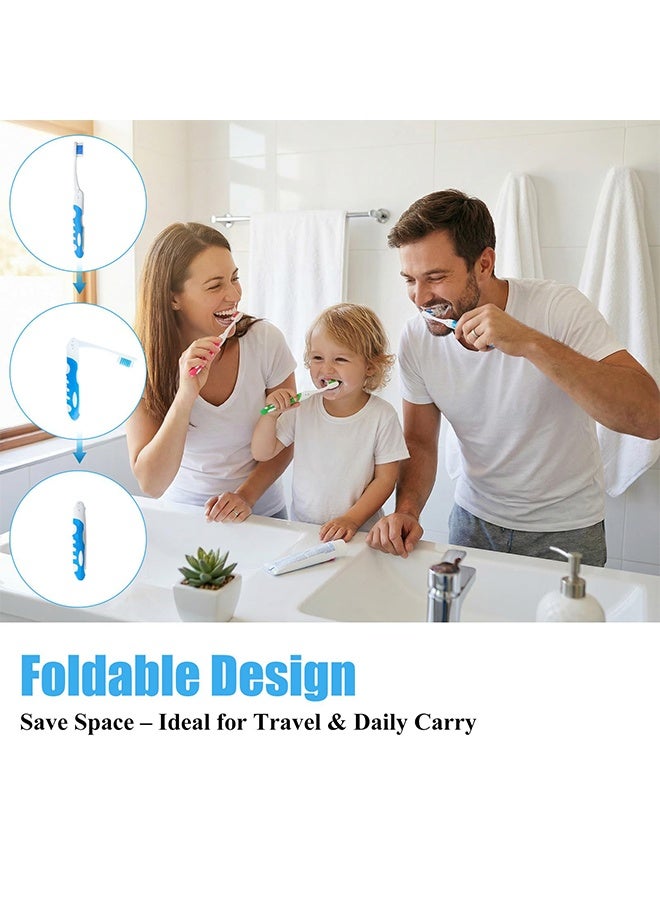 6 Pcs Multicolor Mini Foldable Travel Toothbrush Set, Portable Compact Travel Size Toothbrushes in 6 Colors, Universal Fit for Adults & Children, Ideal for Travel, Daily Use & Business Trips - Image 3