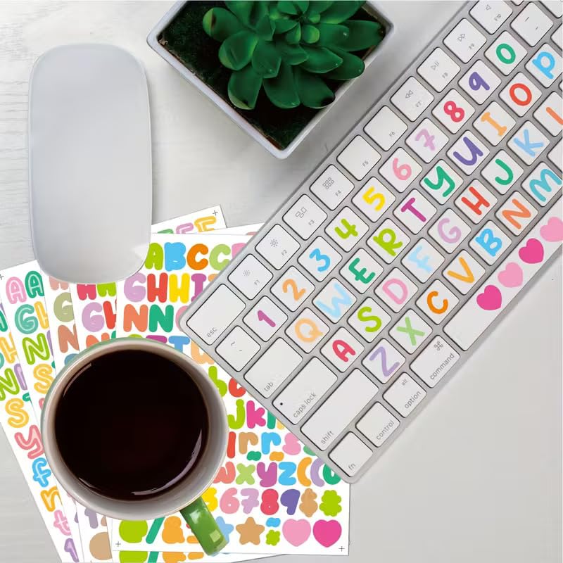 STORE 2508 Store2508 Alphabet Letter Stickers for Kids and Adults | 15 Sheets in 15 Colours | Waterproof Self Adhesive Letters Numbers Symbols for Scrapbooking DIY Crafts Journals Laptops Planners Cards Decor - Image 3