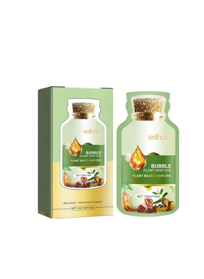 Eelhoe Bubble Plant Hair Dye Natural Herbal Formula for Gentle Gray Coverage Long Lasting Color Nourishing Botanical Ingredients Easy Application for Home Use Safe and Moisturizing Hair Coloring Solution - Image 1