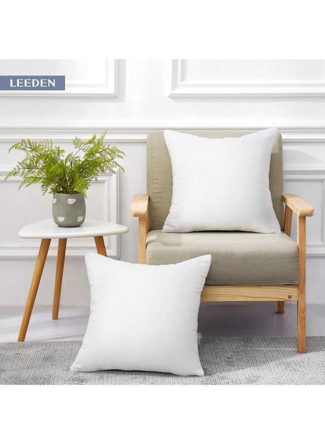 Leeden 18 x 18 Pillow Inserts (Set of 2) - Throw Pillow Inserts with 100% Cotton Cover - 18 Inch Square Interior Sofa Pillow Inserts - Decorative Pillow Insert Pair - White Couch Pillow - Image 2