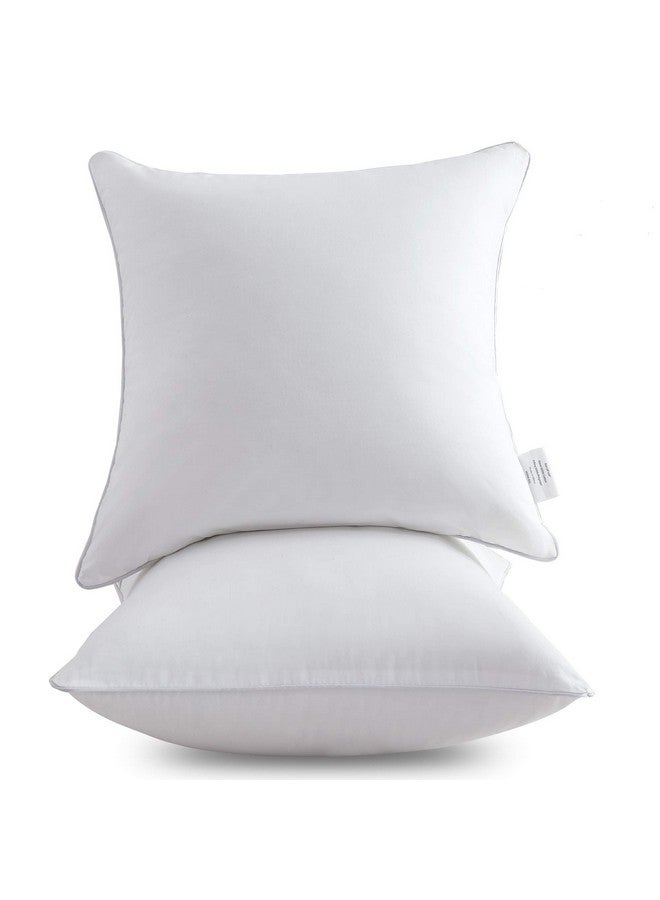 Leeden 18 x 18 Pillow Inserts (Set of 2) - Throw Pillow Inserts with 100% Cotton Cover - 18 Inch Square Interior Sofa Pillow Inserts - Decorative Pillow Insert Pair - White Couch Pillow - Image 1