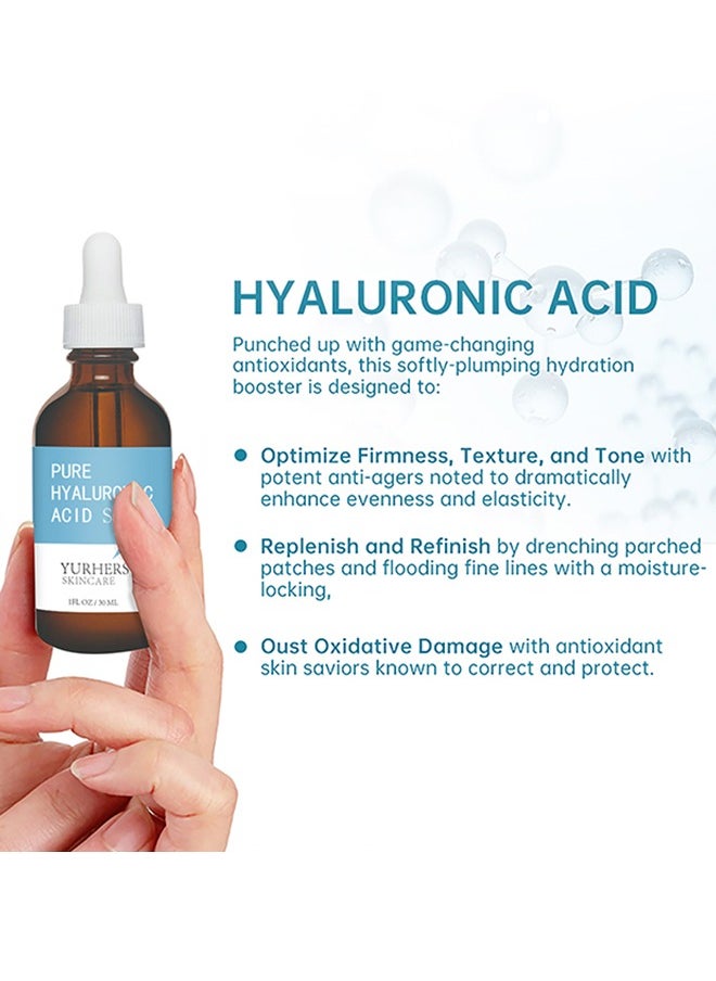 YURHERSU - Pure Hyaluronic Acid Serum， For Skin 100% Pure Anti Aging Serum Intense Hydration Moisture Non greasy Paraben free, Wrinkle Reducing and Brightening Serum 30ML - Image 1