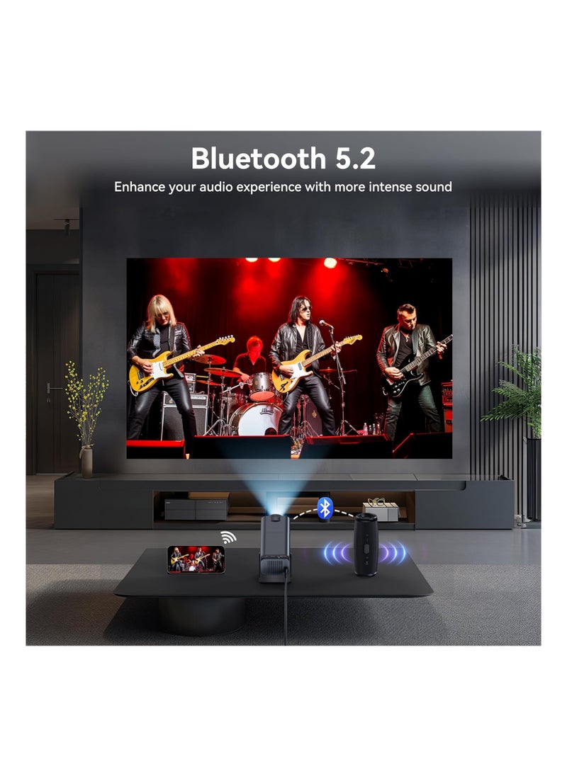 Toshonics - 4K HD Smart Projector: Android 11, 390 ANSI Lumens, 1080P, 180° Rotating Screen, WiFi 6, Bluetooth 5.0 - Image 1