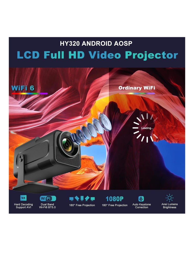 Toshonics - 4K HD Smart Projector: Android 11, 390 ANSI Lumens, 1080P, 180° Rotating Screen, WiFi 6, Bluetooth 5.0 - Image 1