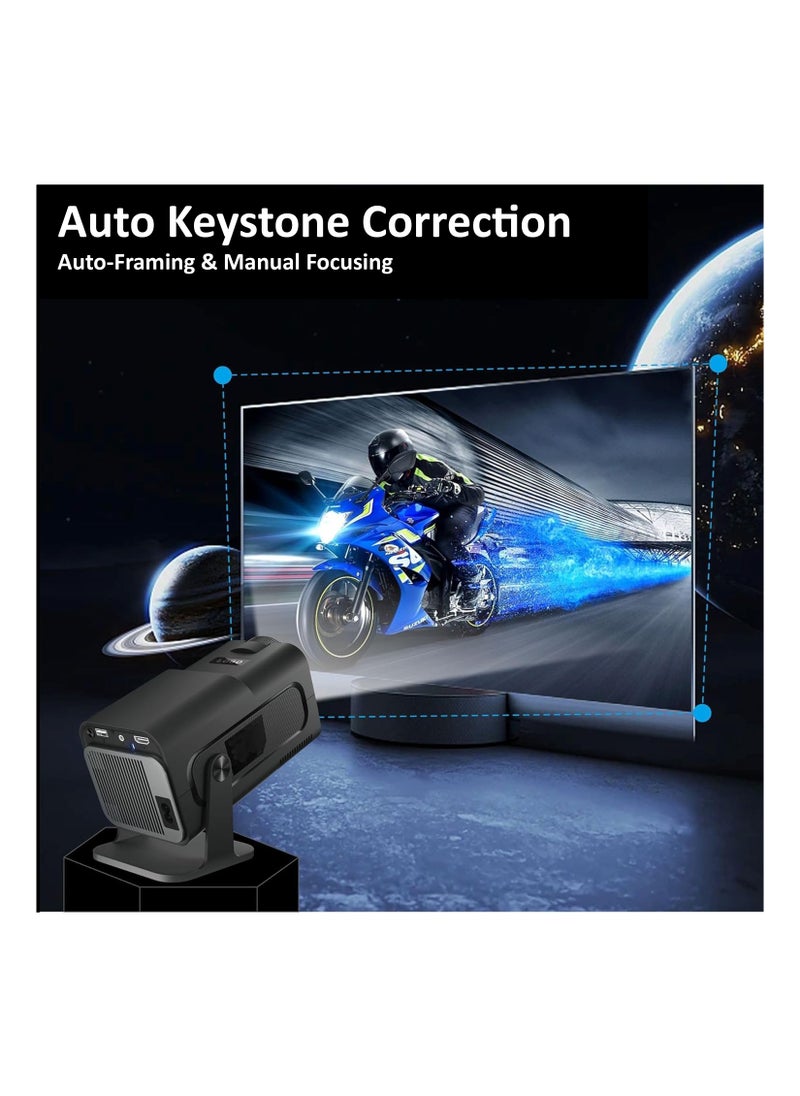 Toshonics - 4K HD Smart Projector: Android 11, 390 ANSI Lumens, 1080P, 180° Rotating Screen, WiFi 6, Bluetooth 5.0 - Image 1