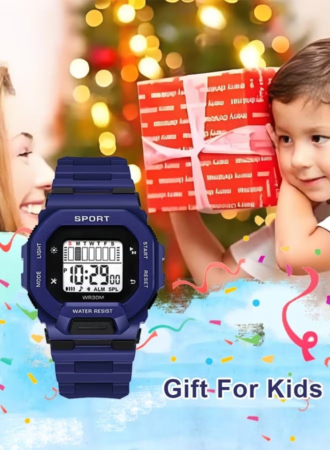 4pcs Kids Watch Boys Girls,Multifunctional Waterproof Watch For Kids,Digital Watch For Timing（Grey Blue White Green） - Image 3