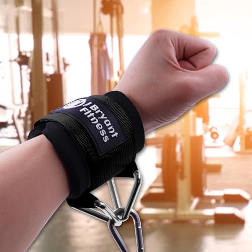 J Bryant Fitness Wrist Cuffs for Cable Machines – Heavy Duty Adjustable Wrist Straps with 7mm Neoprene Padding for Strength Training, Pull Exercises, and Forearm Support (Black, Medium) - Image 4