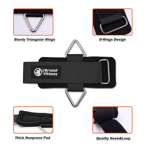 J Bryant Fitness Wrist Cuffs for Cable Machines – Heavy Duty Adjustable Wrist Straps with 7mm Neoprene Padding for Strength Training, Pull Exercises, and Forearm Support (Black, Medium) - Image 3