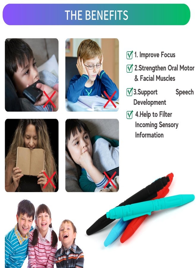 Sallurna Silicone Pendant Oral Motor Aids Chew Necklace, 8 Pack Silicone Chewy Autism Sensory Teether Toy for Autistic Children Chewing - Image 2