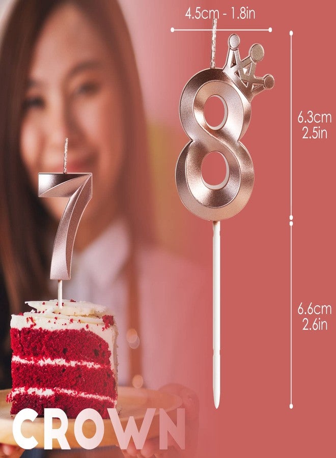 ييران شموع عيد الميلاد الثامن عشر للكيك، شموع ذهبية وردية اللون رقم 18 مع تاج، زينة كيك عيد ميلاد ثلاثية الأبعاد للبنات والسيدات، لوازم تزيين حفلات أعياد الميلاد وحفلات الزفاف والذكرى السنوية - Image 4