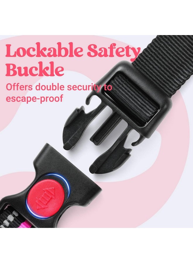 رابيتجو تسخير الكلاب من rabbitgoo للكلاب الكبيرة، تسخير للحيوانات الأليفة بدون سحب مع مقبض مبطن ناعم، سترة عاكسة قابلة للتعديل مع 3 مشابك، تسخير سهل المشي مع مشبكين للمقود، وردي، كبير - Image 3