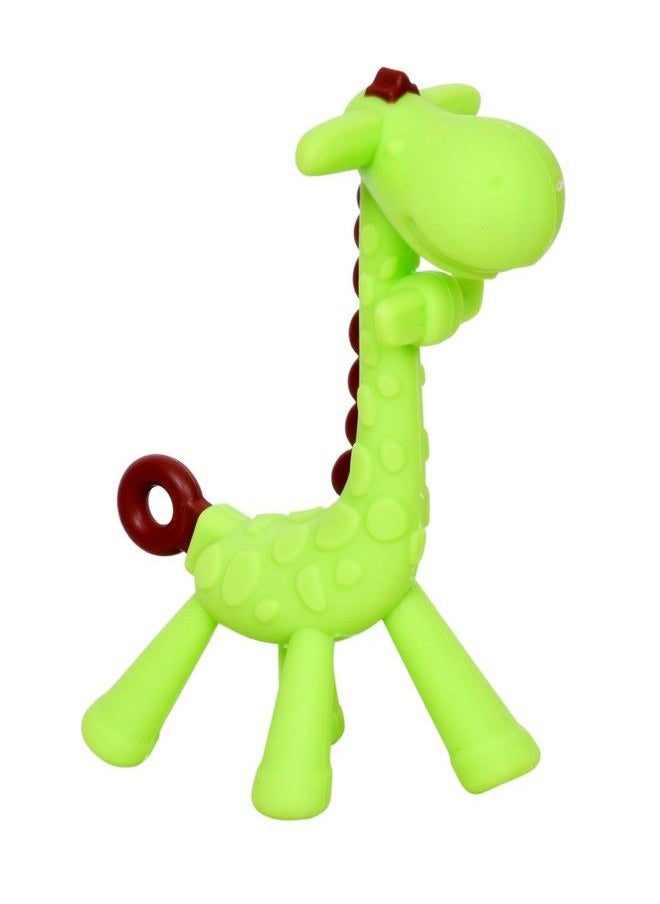 BabyGo Baby Silicone Teether Giraffe Teething Toys Hand Chewing Soother Toddler For Baby (Green)  - Image 3