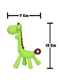 BabyGo Baby Silicone Teether Giraffe Teething Toys Hand Chewing Soother Toddler For Baby (Green)  - Image 4