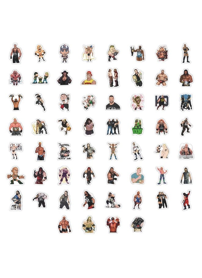 NIBEMINENT 60 Pcs WWE Deco Kit Waterproof Stickers, High Definition Printing Bright Colors, Suitable for Laptop Skateboard Luggage Water Bottle Guitar DIY  - Image 3