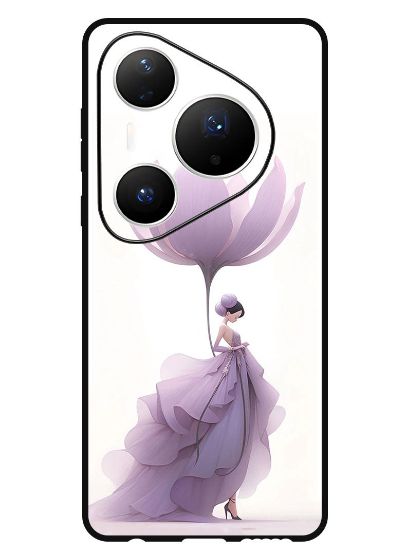 Theodor Case Compatible with Huawei Pura 80 Pro Plus 6.8 Inch Protection Shockproof Bumper Cover Women Flower - Image 1