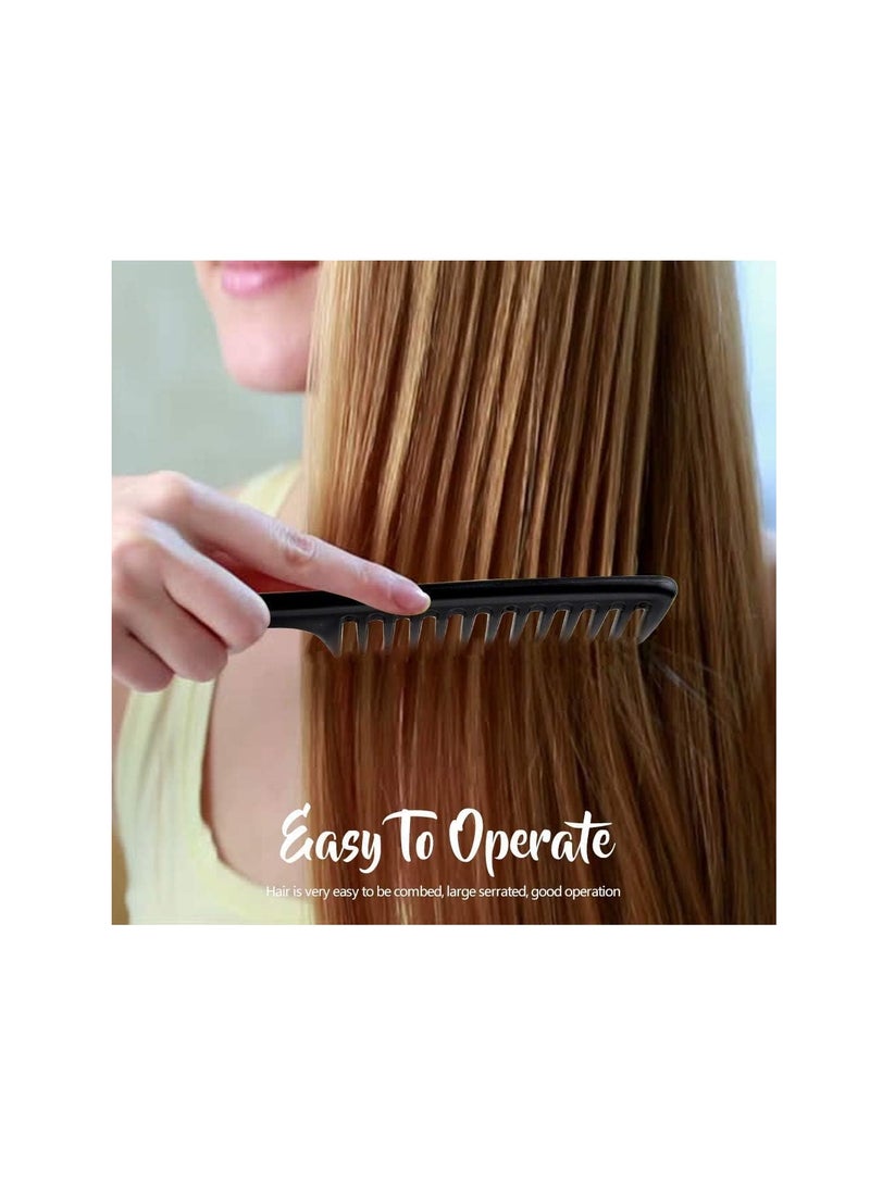 LA PERLA TECH  Wide Tooth Detangling Handgrip Paddle Hair Comb for Long Hair (Black) - Image 2