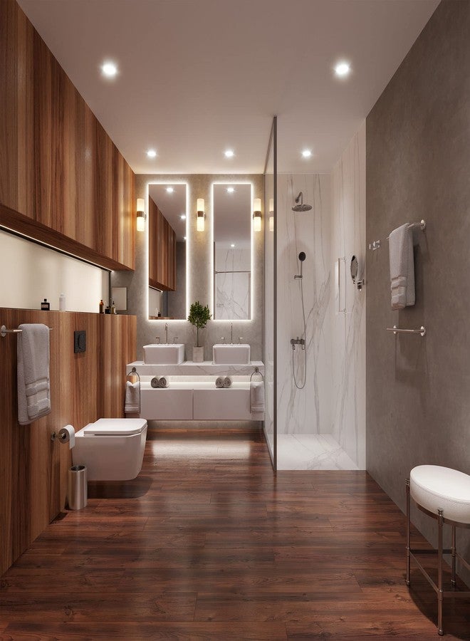 Gatco 4633 Glam Single Toilet Paper Holder, Chrome / Wall Mounted 6.7" Length Single Post Toilet Paper Holder - Image 3