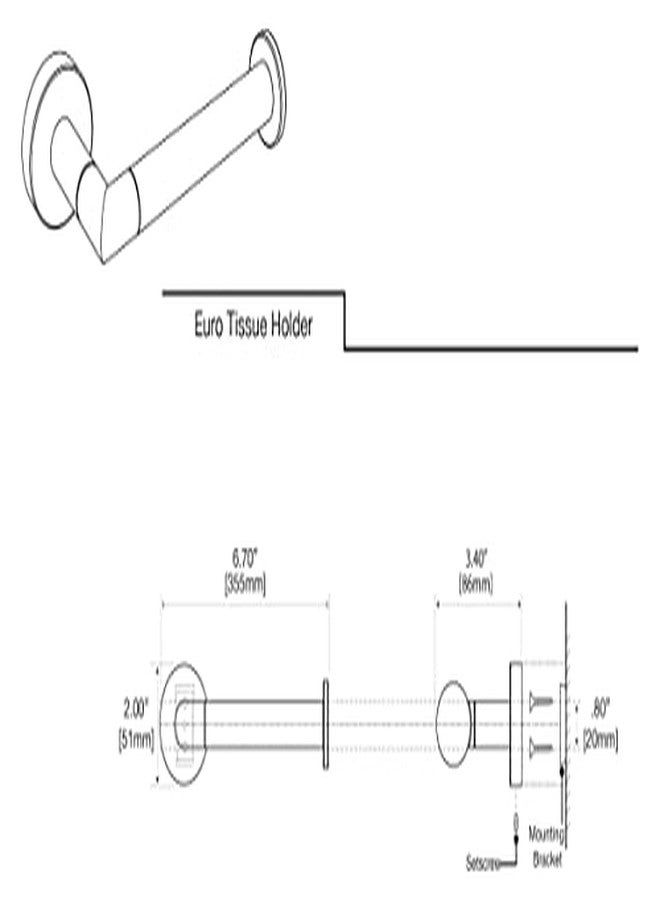 Gatco 4633 Glam Single Toilet Paper Holder, Chrome / Wall Mounted 6.7" Length Single Post Toilet Paper Holder - Image 4