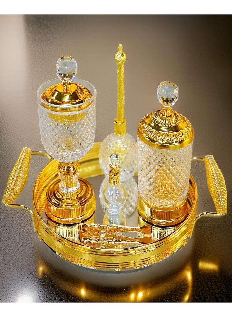 Bakhoor BoSidin Elegant Design Glass Incense Burner Set Arabic Oud Censer Bakhoor Perfume Holder for Home and Office Fragrance - Image 1