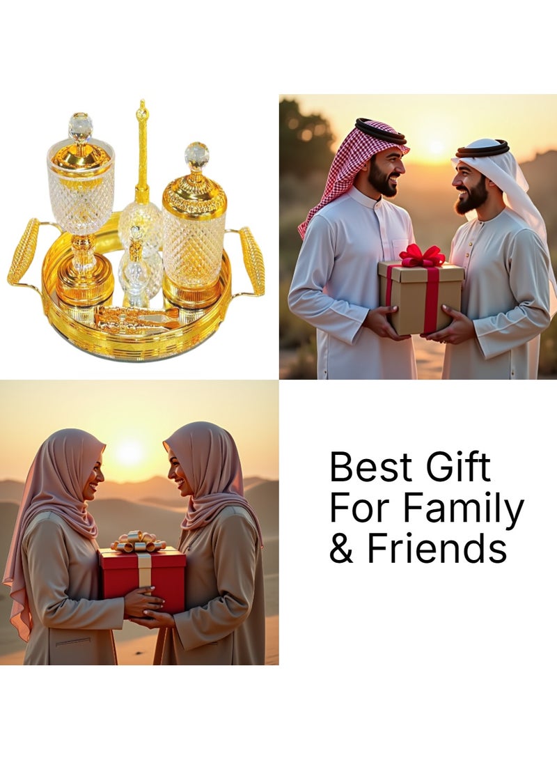 Bakhoor BoSidin Elegant Design Glass Incense Burner Set Arabic Oud Censer Bakhoor Perfume Holder for Home and Office Fragrance - Image 5