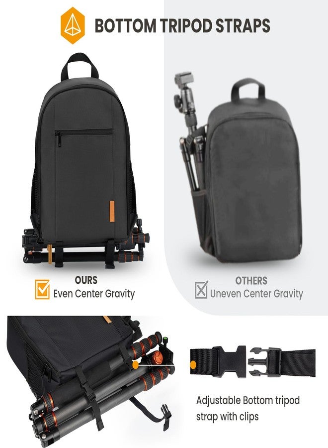 TARION Camera Backpack, Waterproof Photography Case Bag with 14'' Laptop Compartment and Rain Cover for DSLR SLR Camera Lens Flash Accessories, Tb-m-black, M, Compact - Image 3
