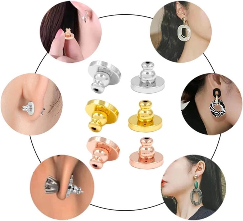 Earring Lifters 12Pcs Stylish Earring Lifters Comfortable Clasp for Stud Secure Earnut(Silver) - Image 2