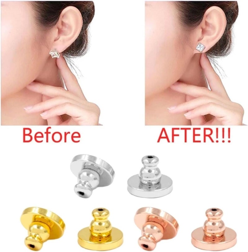 Earring Lifters 12Pcs Stylish Earring Lifters Comfortable Clasp for Stud Secure Earnut(Silver) - Image 3