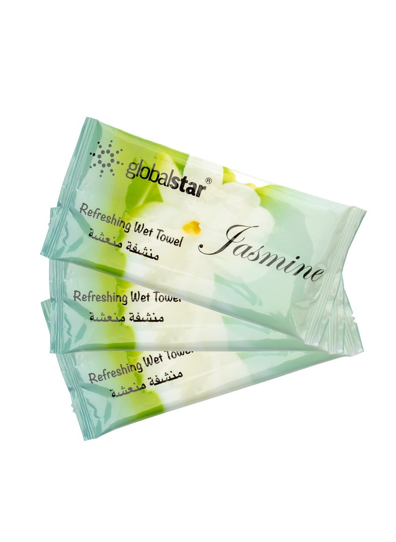 globalstar Globalstar Jasmine-Scented Refreshing Wet Towels – Premium Cotton Wet Wipes for Daily Hygiene & Freshness – Available in 20, 40, 60 Pcs  - Image 1