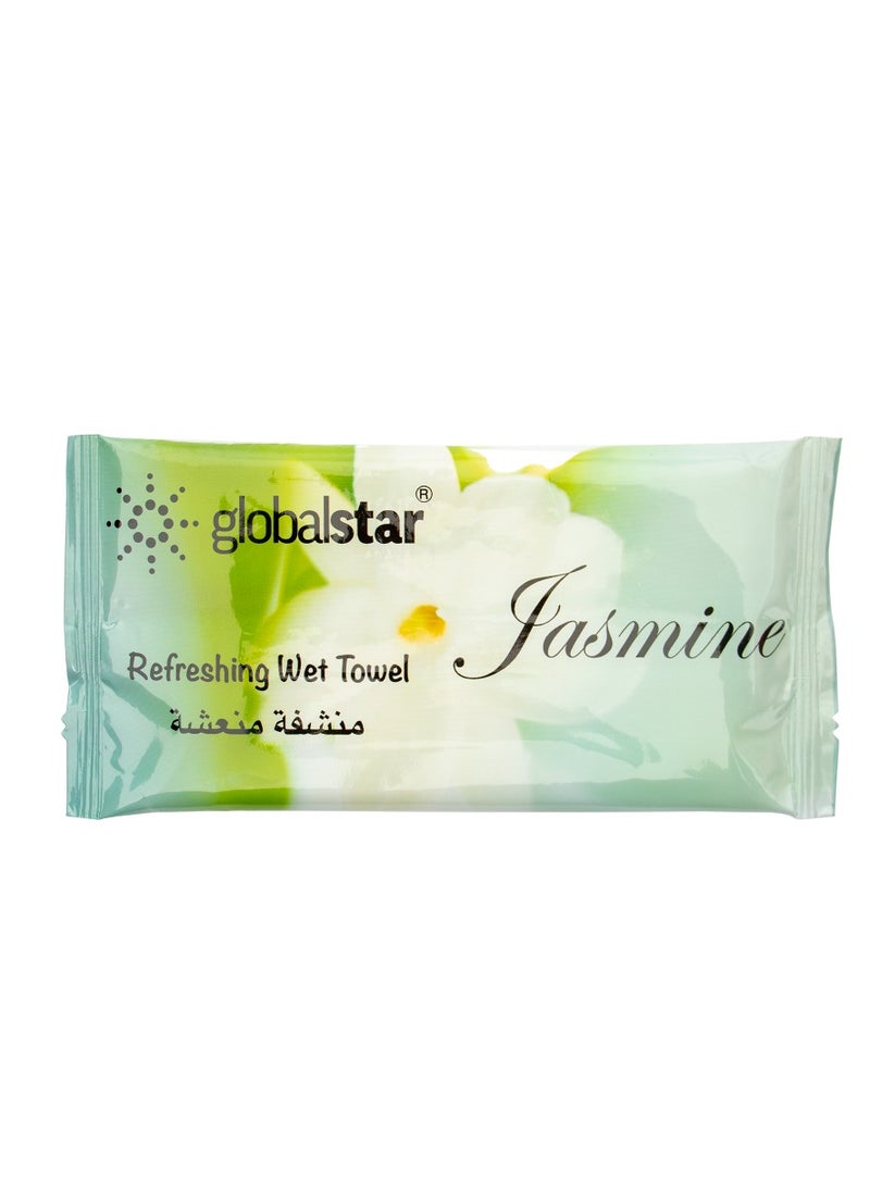 globalstar Globalstar Jasmine-Scented Refreshing Wet Towels – Premium Cotton Wet Wipes for Daily Hygiene & Freshness – Available in 20, 40, 60 Pcs  - Image 2