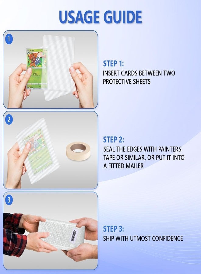 DEDC 50 Packs Trading Card Shipping Protectors White, Card Protector Shipping for Top Loaders 3.5"×4.5" inch, Trading Card Shipping Supplies, Card Grading Essential - Image 4