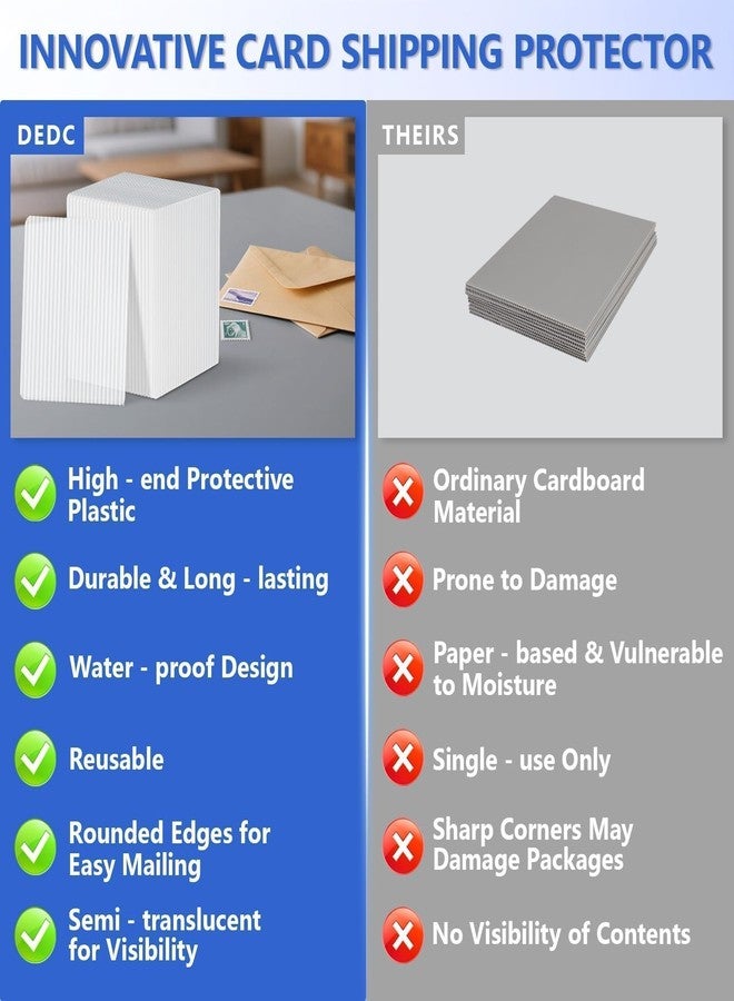 DEDC 50 Packs Trading Card Shipping Protectors White, Card Protector Shipping for Top Loaders 3.5"×4.5" inch, Trading Card Shipping Supplies, Card Grading Essential - Image 2