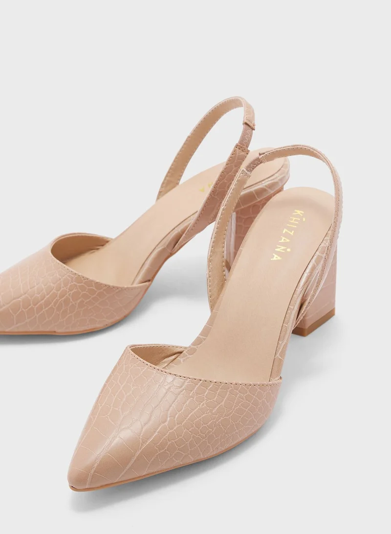 Khizana Croc Effect Slingback Pump