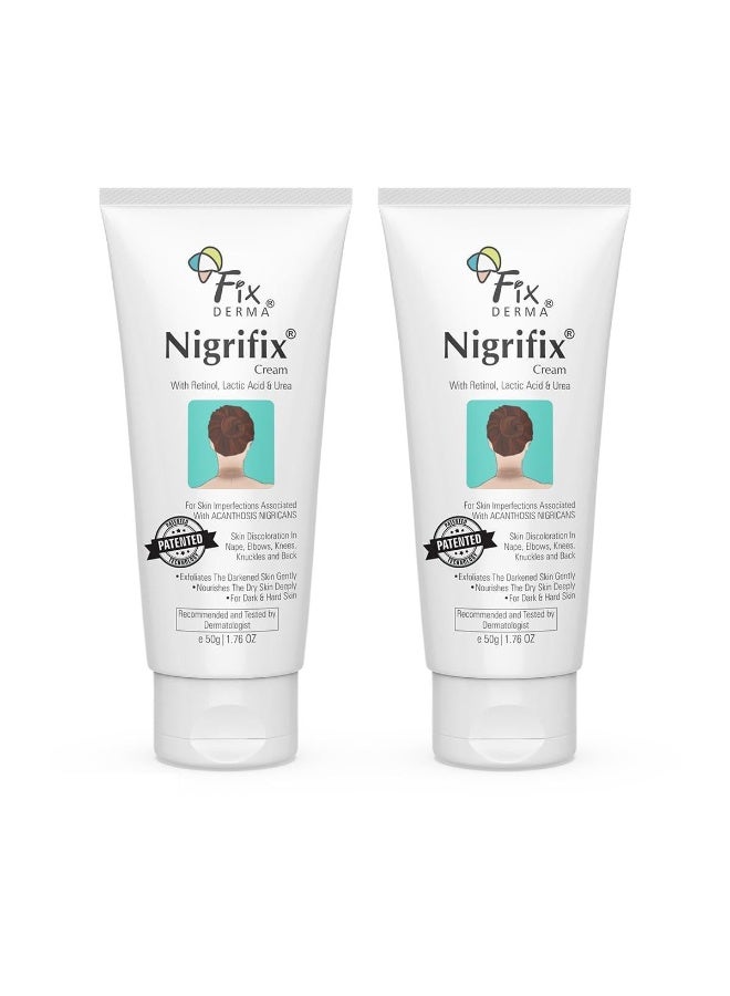 Fixderma Nigrifix Cream for Acanthosis Nigricans with Lactic Acid For Body Parts like Neck, Ankles, Knuckles, Armpits, Thighs & Elbows | Exfoliant 50g (Pack of 2) - Image 1