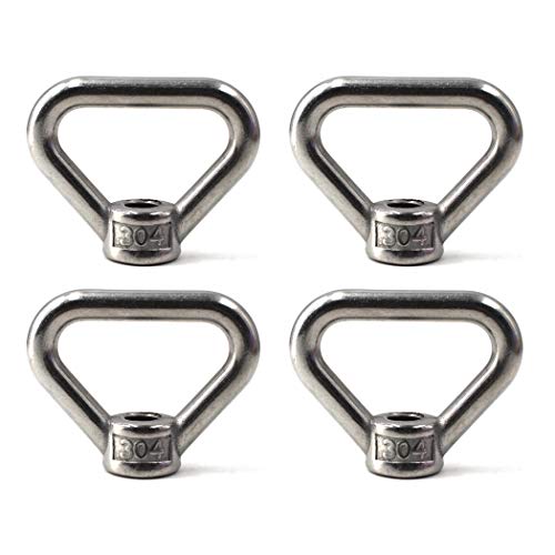 Flomore M8 Lifting Eye Nut Ring Triangle Shape Thread Eye Nut 304 Stainless Steel Nut Pack of 4 - Image 1
