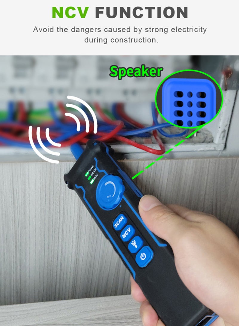 NOYAFA Optical Wire Meter Tracer LCD Digital Network Cable Tester Rechargeable Network Line Finder Multifunctional Wire Tracker PoE Checker with OPM/VFL/CONT/SCAN/Illuminate Function - Image 5