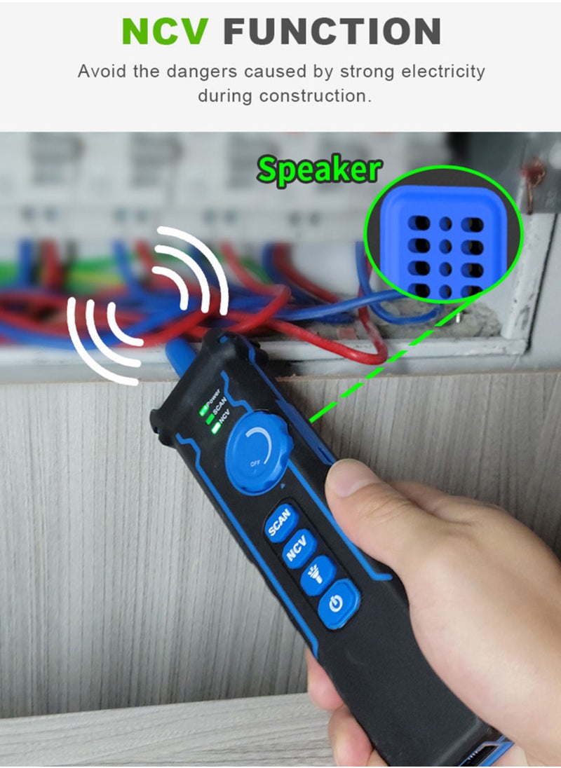 NOYAFA جهاز تتبع عداد الأسلاك البصري LCD جهاز اختبار كابل الشبكة الرقمية القابلة لإعادة الشحن، مكتشف خط الشبكة متعدد الوظائف، جهاز تتبع الأسلاك، مدقق PoE مع وظيفة OPM/VFL/CONT/SCAN/إضاءة  - Image 4