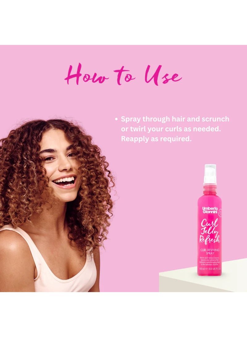 Umberto Giannini Curl Refresh & Revitalize Spray - Instantly Re-Activates Curls on Day-Old Hair, Reduces Frizz & Adds Shine Without Weighing Hair Down (150 ml) - Image 3