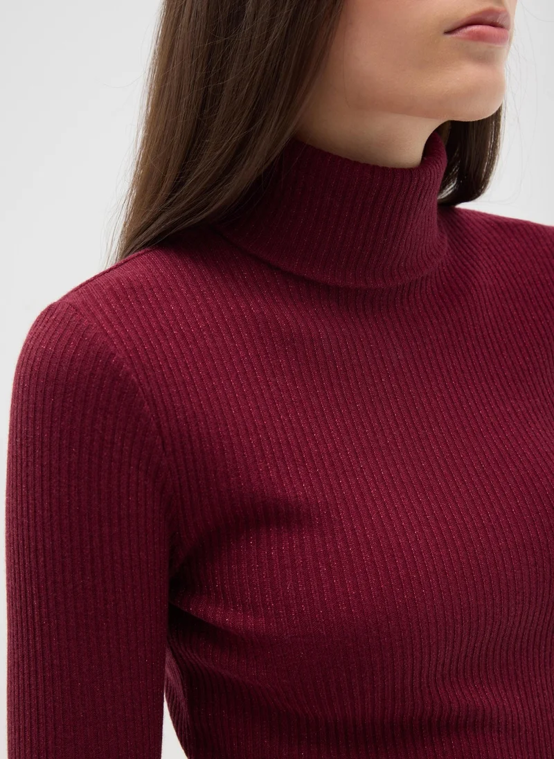 Ovs  OVS Crew Neck Top With Long Striped Red Sleeves Regular Fit for Women | Best Price UAE
