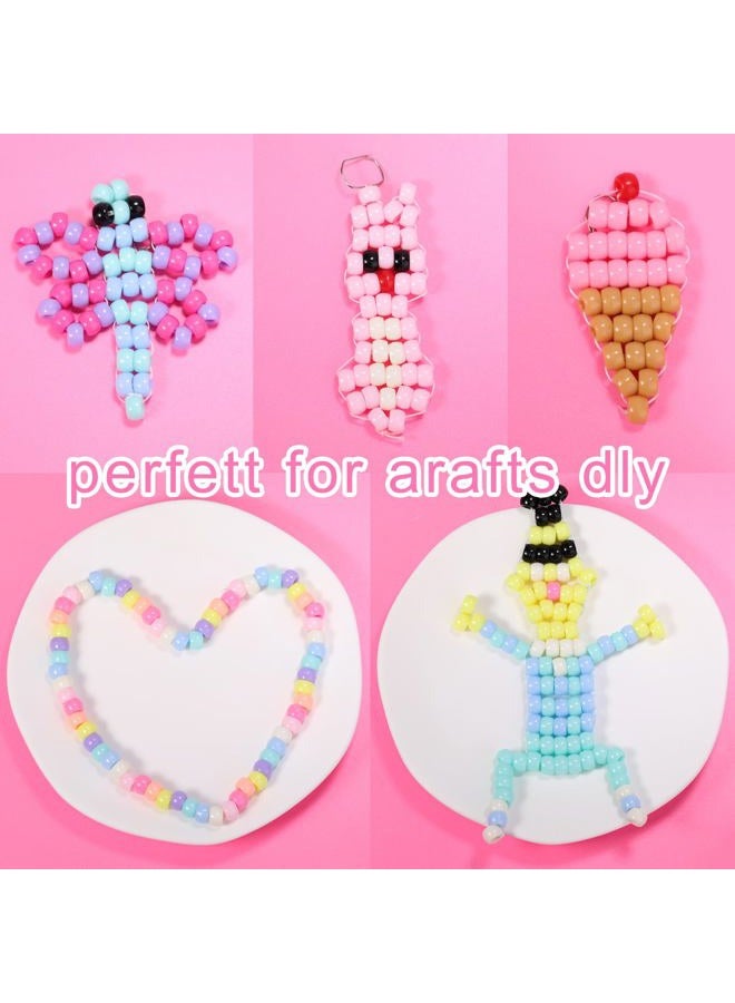 GAGANIU Pony Beads Bulk 1200 pcs Multi-Colored Plastic Beads for Bracelet Making,Hair Braiding DIY Crafts Kandi Jewelry Key Chains and Ornaments Decorations - Image 5