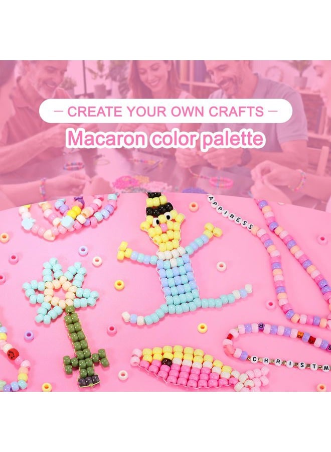 GAGANIU Pony Beads Bulk 1200 pcs Multi-Colored Plastic Beads for Bracelet Making,Hair Braiding DIY Crafts Kandi Jewelry Key Chains and Ornaments Decorations - Image 4