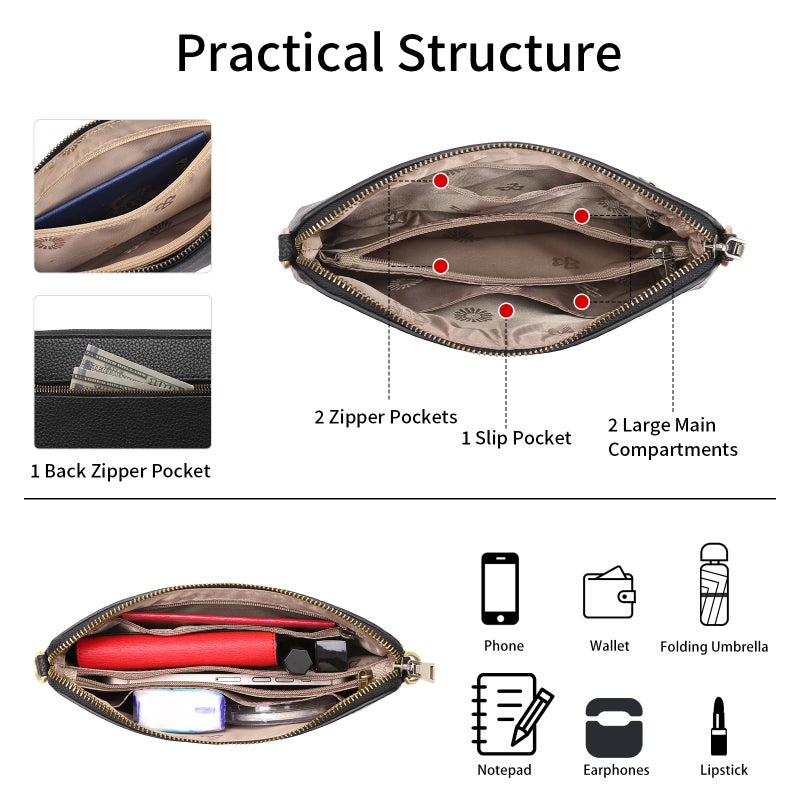GAEKEAO Crossbody Bags for Women RFID Blocking Leather Cross Body Bag Purses Women's Crossbody Handbags with Wristlet Strap - Image 3
