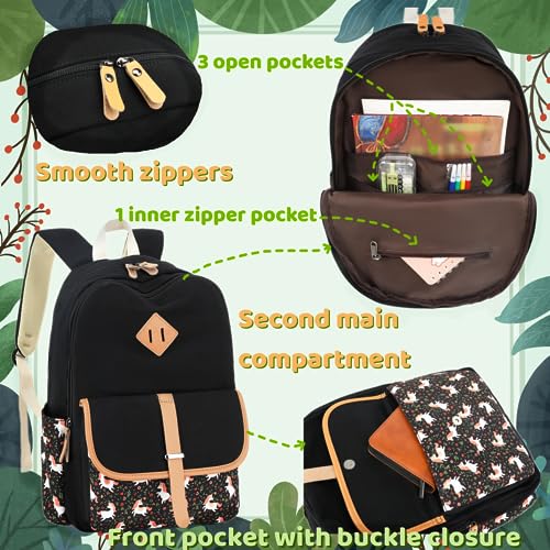 Leaper Stripe Canvas Backpack Large Laptop Bag Travel Shoulder Bag bag Daypack Water Blue - Image 4