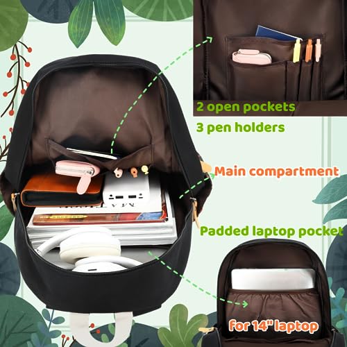 Leaper Stripe Canvas Backpack Large Laptop Bag Travel Shoulder Bag bag Daypack Water Blue - Image 5