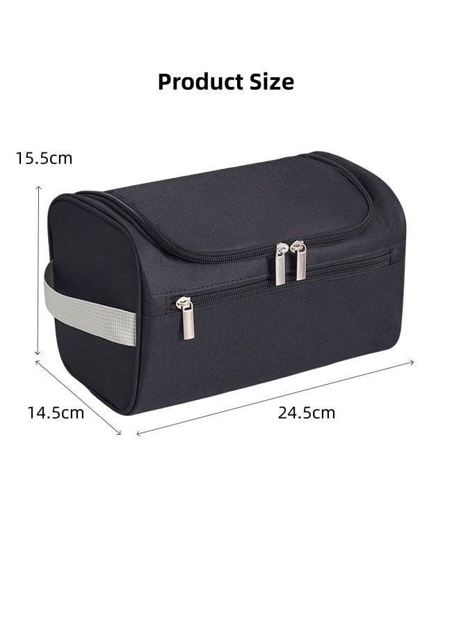 حقيبة مستحضرات تجميل، حقيبة مكياج، حقيبة مستحضرات تجميل معلقة، حقيبة مكياج محمولة، حقيبة مستحضرات تجميل للسفر، حقيبة تخزين محمولة مقاومة للغبار، حقيبة أدوات الزينة، ملحقات بسحاب، مقاومة للماء ومقاومة للاهتراء، سعة كبيرة، هدية ضرورية للسفر (أسود) - Image 2