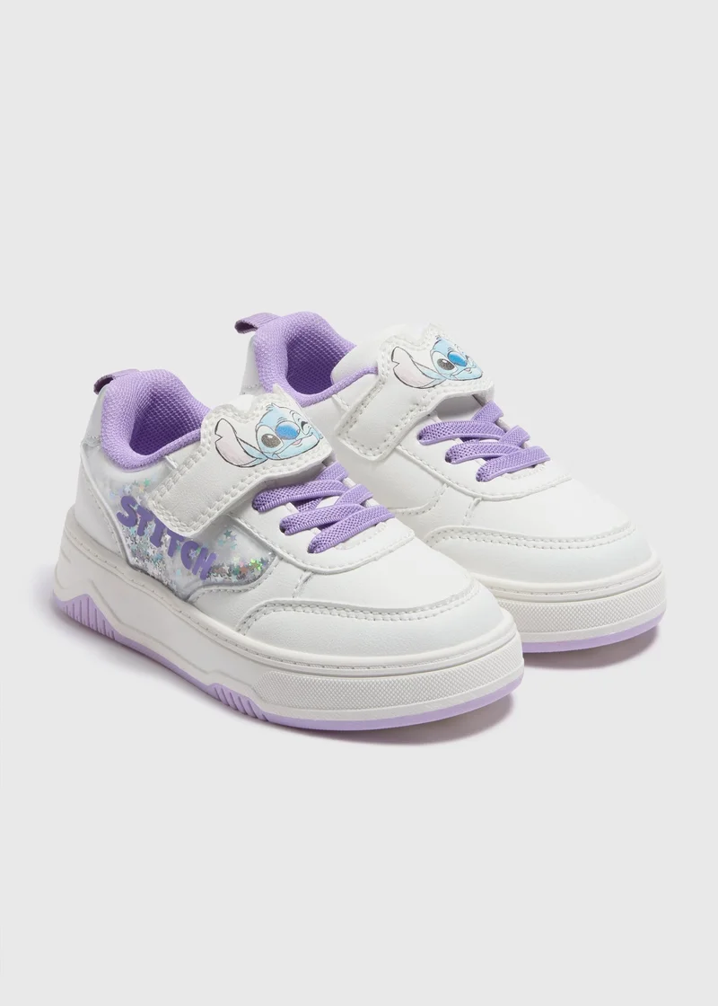 Matalan Disney Girls White Stitch Trainers