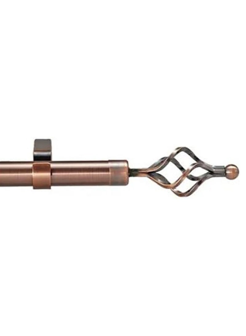 DubaiGallery Curtain Rod Single Curtain Drape Set/Scarlet Curtain Pipe Set 1.5 M Length/Single Layer Curtain Hanging/Ball Decor Crown Fits - Adjustable Decorative Nickel Single Curtain Rod Set - Image 2