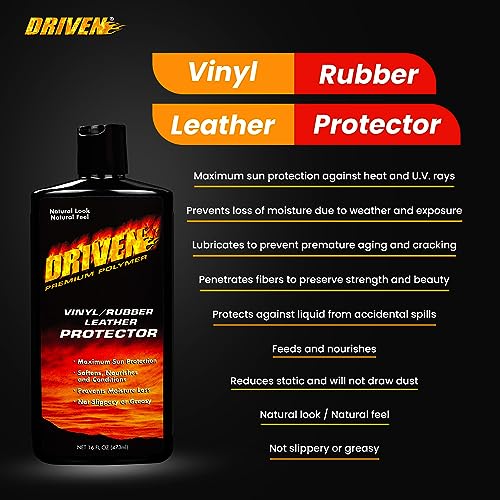 DRIVEN Vinyl/Rubber/Leather Protector with Rich Gels, Protective Polymers & UV Sunscreen - for Car, Boat, RV Interiors, Furniture, Apparel, Boots, & More - Prevents Fading, Cracking & Discoloration - Image 3